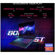 Asus G712LW-EV002T Gaming Laptop - Core i7 5GHz 16GB 1TB 8GB Windows 10 Home 17.3inch FHD Black English/Arabic Keyboard
