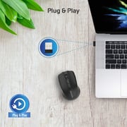Promate Wireless Ergonomic Optical Mouse Black