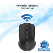 Promate Wireless Ergonomic Optical Mouse Black