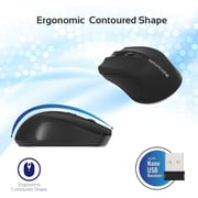 Promate Wireless Ergonomic Optical Mouse Black