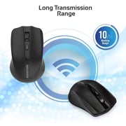 Promate Wireless Ergonomic Optical Mouse Black