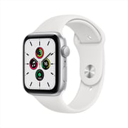Apple Watch SE GPS 44mm Silver Aluminum Case with White Sport Band – Middle East Version