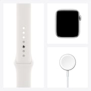 Apple Watch SE GPS 44mm Silver Aluminum Case with White Sport Band – Middle East Version