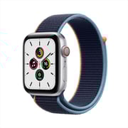 Apple Watch SE GPS+Cellular 40mm Silver Aluminum Case with Deep Navy Sport Loop