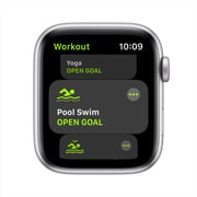 Apple Watch SE GPS+Cellular 44mm Silver Aluminum Case with White Sport Band