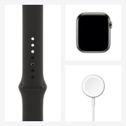 Apple Watch Series 6 GPS+Cellular 40mm Graphite Stainless Steel Case with Black Sport Band