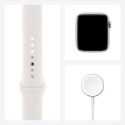 Apple Watch Series 6 GPS+Cellular 44mm Silver Aluminum Case with White Sport Band