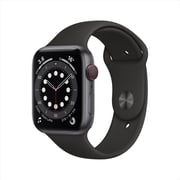 Apple Watch Series 6 GPS+Cellular 44mm Space Grey Aluminum Case with Black Sport Band - Middle East Version