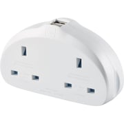 Go Travel USB + UK-US Duo Adaptor White