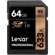 Lexar Professional 633X SD Card 64GB SDXC Black LSD64GCB1EU633