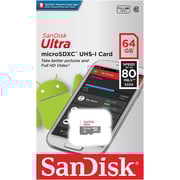 Sandisk Ultra microSDHC Memory Card 64GB White/Grey SDSQUNR-064G-GN3MN