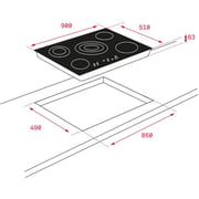 TEKA TR 951 90cm Vitroceramic Hob with 5 zones and Touch Control