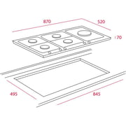 TEKA EW 90 5G AI AL TR CI Gas hob with 5 cooking zones and triple ring burner in 90 cm of butane gas