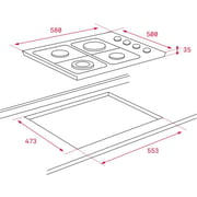 TEKA HLX 60 4G AI AL Gas hob in 60 cm