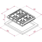 TEKA EFX 90.1 5G AI AL DR LEFT Gas hob with 5 high efficiency burners in 90 cm of natural gas