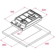 TEKA GZC 32300 Gas on Glass Hob with ExactFlame function in 30 cm of butane gas