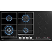 TEKA JZC 96342 BBB Gas on glass + Induction hob with Direct Functions and 6 cooking zones in 90cm of butane gas