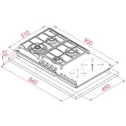 TEKA JZC 96342 BBB Gas on glass + Induction hob with Direct Functions and 6 cooking zones in 90cm of butane gas