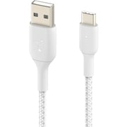 Belkin Boost↑Charge™ Braided Usb-C To Usb-A Cable, 2M, White
