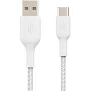 Belkin Boost↑Charge™ Braided Usb-C To Usb-A Cable, 2M, White