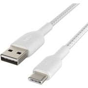 Belkin Boost↑Charge™ Braided Usb-C To Usb-A Cable, 2M, White