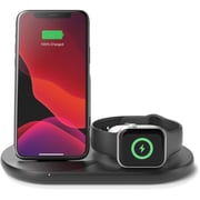 Belkin Boost↑Charge™ 3-In-1 7.5W Wireless Charger For Iphone, Apple Watch & Apple Airpods V2, (With Ac Adapter), Black