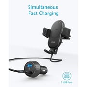 Anker Powerwave 2 Port Wireless Car Charger Black