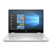 HP Pavilion x360 (2019) Laptop - 11th Gen / Intel Core i3-10110U / 14inch FHD Touch / 256GB SSD / 4GB RAM / Shared Intel UHD Graphics / Windows 10 / English & Arabic Keyboard / Silver / Middle East Version - [14-DH1025NE]