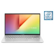 Asus VivoBook 14 Laptop - 8th Gen / Core i7-8550U / 14inch FHD / 1TB HDD+128GB SSD / 8GB RAM / Nvidia Geforce MX130 2GB / Win10 / Silver / English & Arabic Keyboard - A412UF-EK053T
