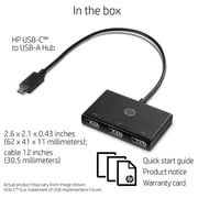 HP Z8W90AA USB C To USB A 3 Port Hub Black