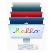 Apple iMac 24-inch (2021) - Apple M1 Chip / 8GB RAM / 256GB SSD / 7-core GPU / macOS Big Sur / English Keyboard / Blue / Middle East Version - [MJV93ZS/A]