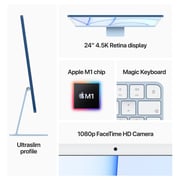 Apple iMac 24-inch (2021) - Apple M1 Chip / 8GB RAM / 256GB SSD / 7-core GPU / macOS Big Sur / English Keyboard / Silver / Middle East Version - [MGTF3ZS/A]