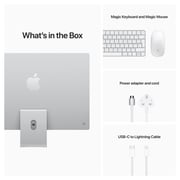 Apple iMac 24-inch (2021) - Apple M1 Chip / 8GB RAM / 256GB SSD / 7-core GPU / macOS Big Sur / English Keyboard / Silver / Middle East Version - [MGTF3ZS/A]