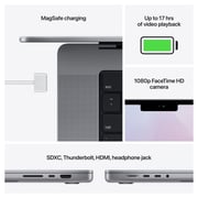 MacBook Pro 14 بوصة (2021) - M1 Pro Chip 16 جيجابايت 512 جيجابايت 14-core GPU Space Gray لوحة مفاتيح إنجليزي