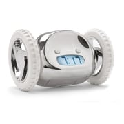 Clocky alarm clock on wheels - Chrome