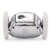 Clocky alarm clock on wheels - Chrome