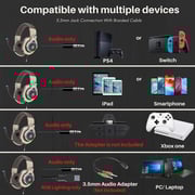 HP H500GS 7.1 Wired Stereo Gaming Headset with RGB Light ,Mic, for PC and Laptop GOLD COLOUR