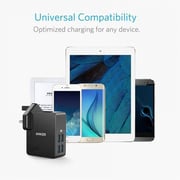 Anker Power Port 4 Lite Travel Adaptor Black