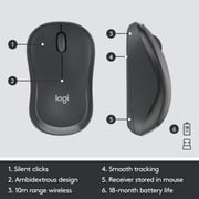Logitech MK295 Wireless Keyboard + Mouse Combo Black English/Arabic