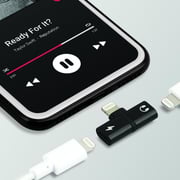 Promate Dual Port Lightning Adaptor Black