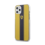 Ferrari iPhone 12 Pro Max PC/TPU Hard Case with Navy Stripes - Yellow