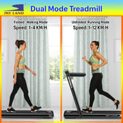 Skyland 2 in 1 Treadmill Machine Walking Pad & Running Pad with Remote Control and Bluetooth Speaker EM-1282-H(Black)