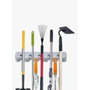 Decdeal - Mop Holder With Hook Broom Holder Drilling Wall Mounted Broom Hanger Organizer Storage Rack Kitchen Bathroom Garden