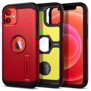 Spigen Tough Armor designed for iPhone 12 Mini case cover with Extreme Impact Foam - Red