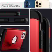 Spigen Tough Armor Designed for iPhone 12/12 Pro Case Cover (6.1inch) With Extreme Impact Foam- Red