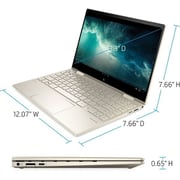 HP ENVY x360 (2020) Laptop - 11th Gen / Intel Core i7-1165G7 / 13.3inch FHD Touch / 512GB SSD / 8GB RAM / Shared Intel Iris Graphics / Windows 10 / English & Arabic Keyboard / Pale Gold / Middle East Version - [13-BD0023DX]
