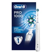 Oral B Pro 1000 Crossaction Rechargable Toothbrush White