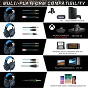 Kotion G2000 Gaming Headphone Headset Stereo Bass Over-ear Headband Mic PC Blue
