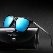 Nalanda Polarized Aviator Sunglasses With UV400 Mirrored Lens PC Frame, Mens Womens Glasses For Outdoor Travel Driving Daily Use Etc.(Black & Blue-387)