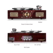 LuguLake Vinyl Record Player, Turntable with Stereo 3-Speed, Record Player, and RCA Output, Vintage Phonograph with Retro Wooden Finish (Matt Finish)